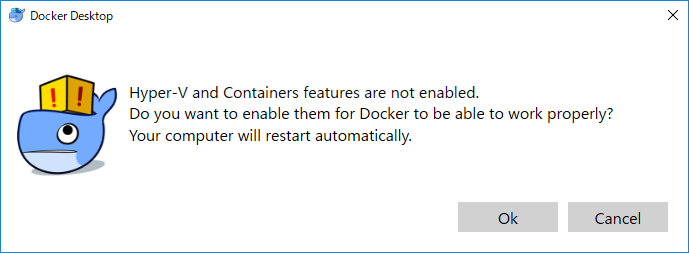 Docker Desktop インストール後の再起動の画像